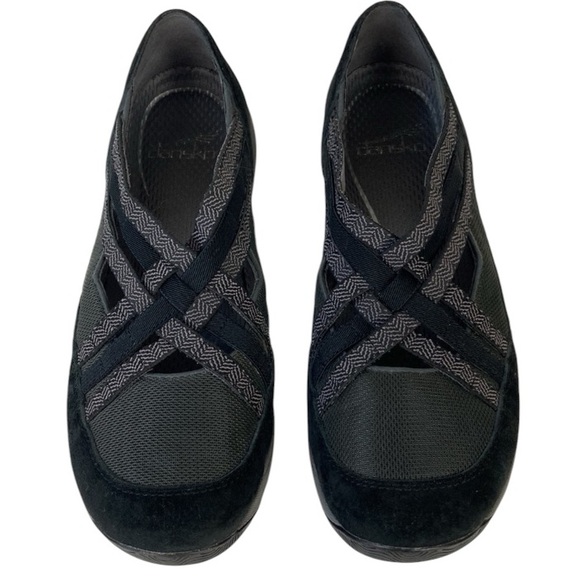 EUC Dansko Black Suede & Fabric Slip On Sneaker - Picture 2 of 13